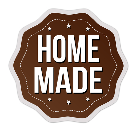 Home made label or sticker on white background, vector illustrationのイラスト素材