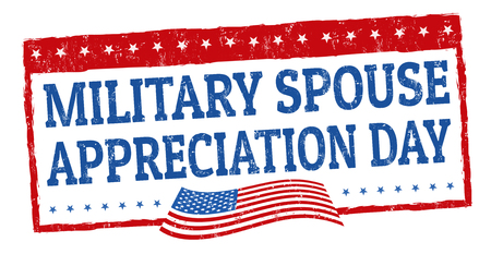 Military spouse day sign or stamp on white background, vector illustrationのイラスト素材