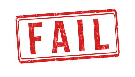 Fail sign or stamp on white background, vector illustration