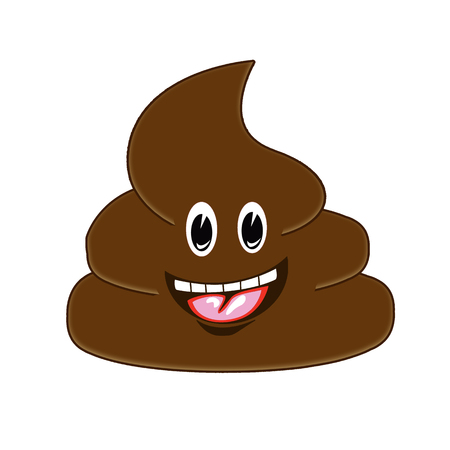 Cute poop cartoon character on white background, vector illustrationのイラスト素材