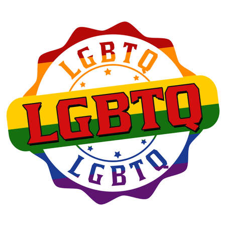 Lgbtq sign or stamp on white background, vector illustrationのイラスト素材