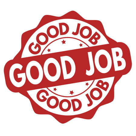 Good job sign or stamp on white background, vector illustrationのイラスト素材
