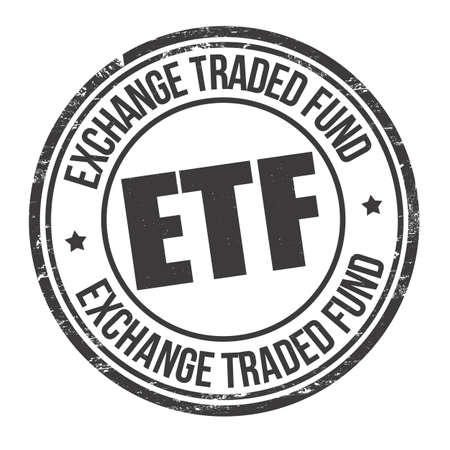 Exchange traded fund grunge rubber stamp on white background, vector illustrationのイラスト素材