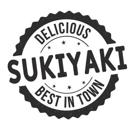 Sukiyaki grunge rubber stamp on white background, vector illustrationのイラスト素材