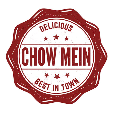 Chow mein grunge rubber stamp on white background, vector illustrationのイラスト素材