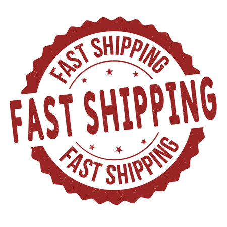 Fast shipping grunge rubber stamp on white background, vector illustrationのイラスト素材