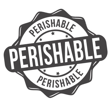 Perishable grunge rubber stamp on white background, vector illustrationのイラスト素材