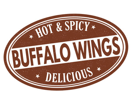 Buffalo wings grunge rubber stamp on white background, vector illustrationのイラスト素材