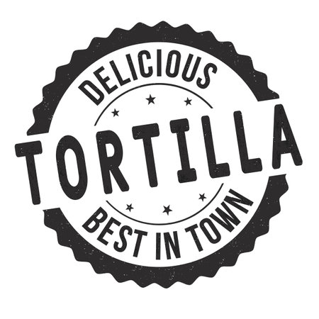 Tortilla grunge rubber stamp on white background, vector illustrationのイラスト素材