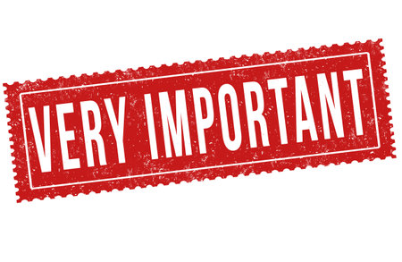 Very important grunge rubber stamp on white background, vector illustrationのイラスト素材