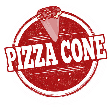 Pizza cone grunge rubber stamp on white background, vector illustrationのイラスト素材