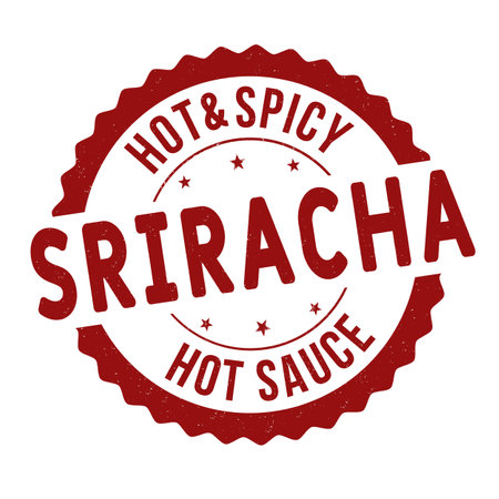 Sriracha grunge rubber stamp on white background, vector illustrationのイラスト素材