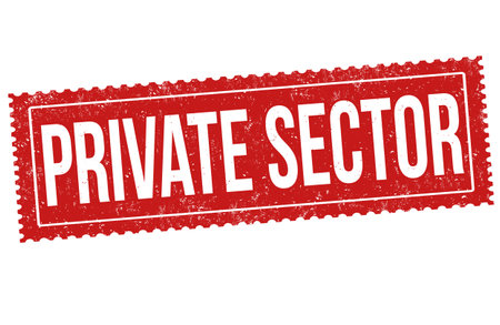 Private sector grunge rubber stamp on white background, vector illustrationのイラスト素材