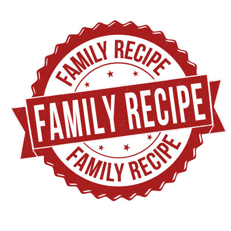Family recipe grunge rubber stamp on white background, vector illustrationのイラスト素材