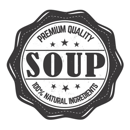 Soup grunge rubber stamp on white background, vector illustrationのイラスト素材