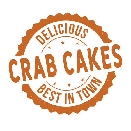Crab cakes grunge rubber stamp on white background, vector illustrationのイラスト素材