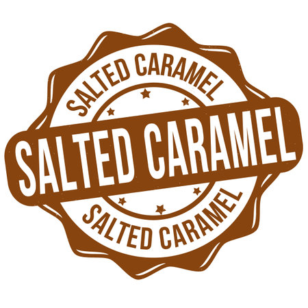 Salted caramel grunge rubber stamp on white background, vector illustrationのイラスト素材