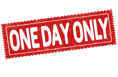 One day only grunge rubber stamp on white background, vector illustrationのイラスト素材