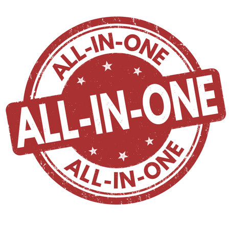 All in one grunge rubber stamp on white background, vector illustrationのイラスト素材