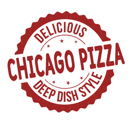 Chicago pizza grunge rubber stamp on white background, vector illustrationのイラスト素材
