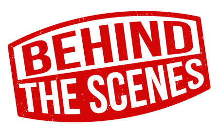 Behind the scenes grunge rubber stamp on white background, vector illustrationのイラスト素材