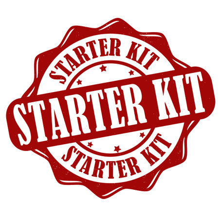 Starter kit grunge rubber stamp on white background, vector illustrationのイラスト素材