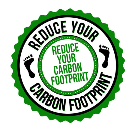 Reduce carbon footprint grunge rubber stamp on white background, vector illustrationのイラスト素材