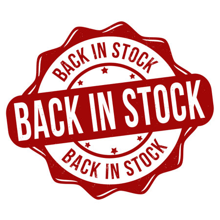 Back in stock grunge rubber stamp on white background, vector illustrationのイラスト素材