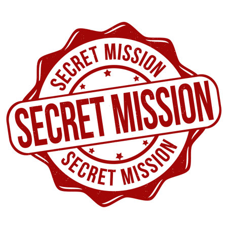 Secret mission grunge rubber stamp on white background, vector illustrationのイラスト素材