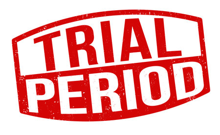 Trial period grunge rubber stamp on white background, vector illustrationのイラスト素材