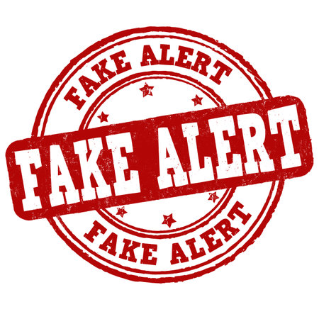 Fake alert grunge rubber stamp on white background, vector illustrationのイラスト素材