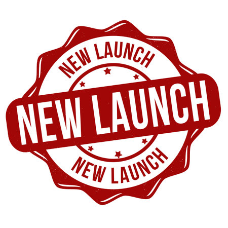 New launch grunge rubber stamp on white background, vector illustrationのイラスト素材