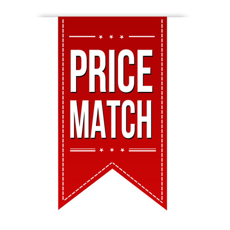 Price match banner design on white background, vector illustrationのイラスト素材