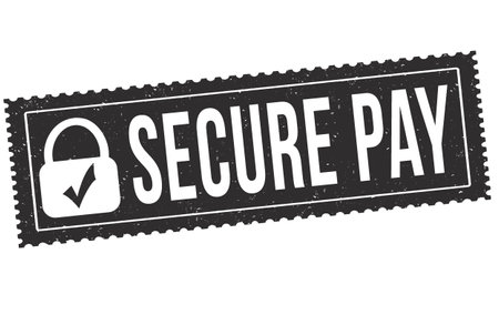 Secure pay grunge rubber stamp on white background, vector illustrationのイラスト素材