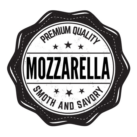 Mozzarella grunge rubber stamp on white background, vector illustrationのイラスト素材