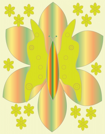 Flower and butterfly cardのイラスト素材