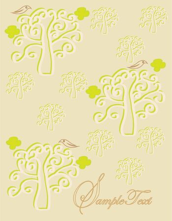 Elegant trees invitation cardのイラスト素材