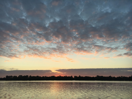 sunrise on the river in the morningの写真素材
