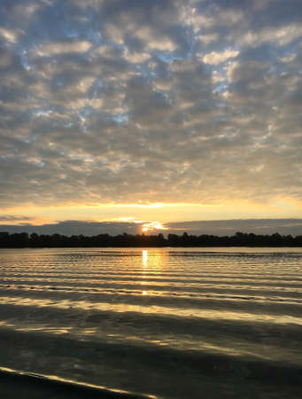 sunrise on the river in the morningの写真素材