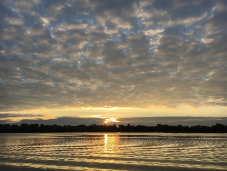 sunrise on the river in the morningの写真素材
