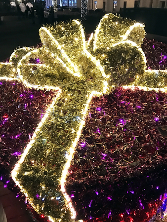 a beautiful European city during Christmas holidaysの写真素材