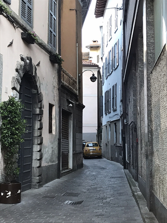 the bright architecture and streets of Comoの写真素材