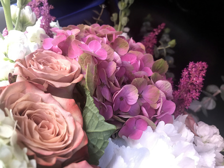 the Gentle wedding bouquet of the brideの写真素材
