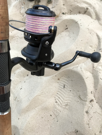 the summer fishing on the river in the beachの写真素材