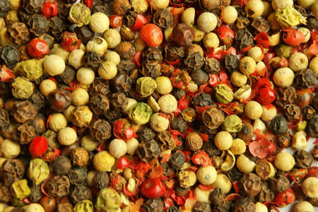 Various kinds of seeds of pepper backgroundの写真素材