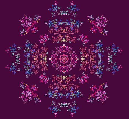 Flower fractal ornament on the violet backgroundの写真素材