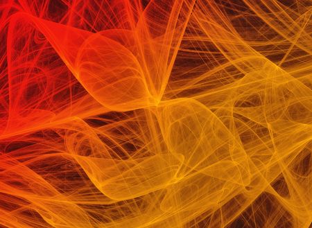 Abstract fractal background in red and orange tones on the blackの写真素材