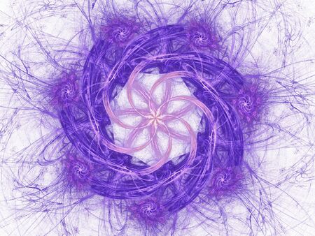Abstract background with fractal flower in violet and blue colorsの写真素材