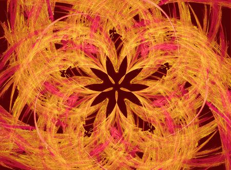 Abstract background with fractal flower in warm tonesの写真素材