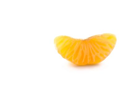 Singlr part of tangerine on the white backgroundの写真素材